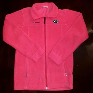 Boys Columbia UGA zip up fleece, size medium 10-12